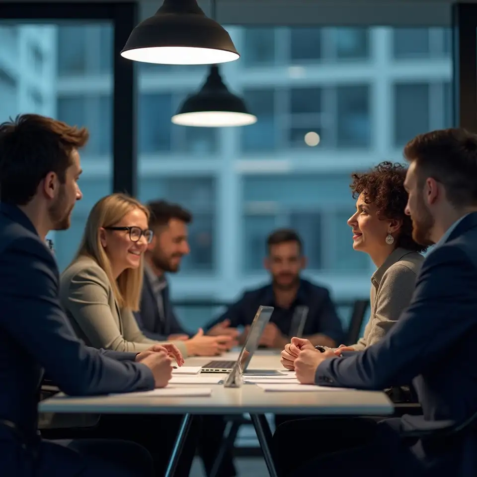 Team arbeitet gemeinsam an Datenanalyse